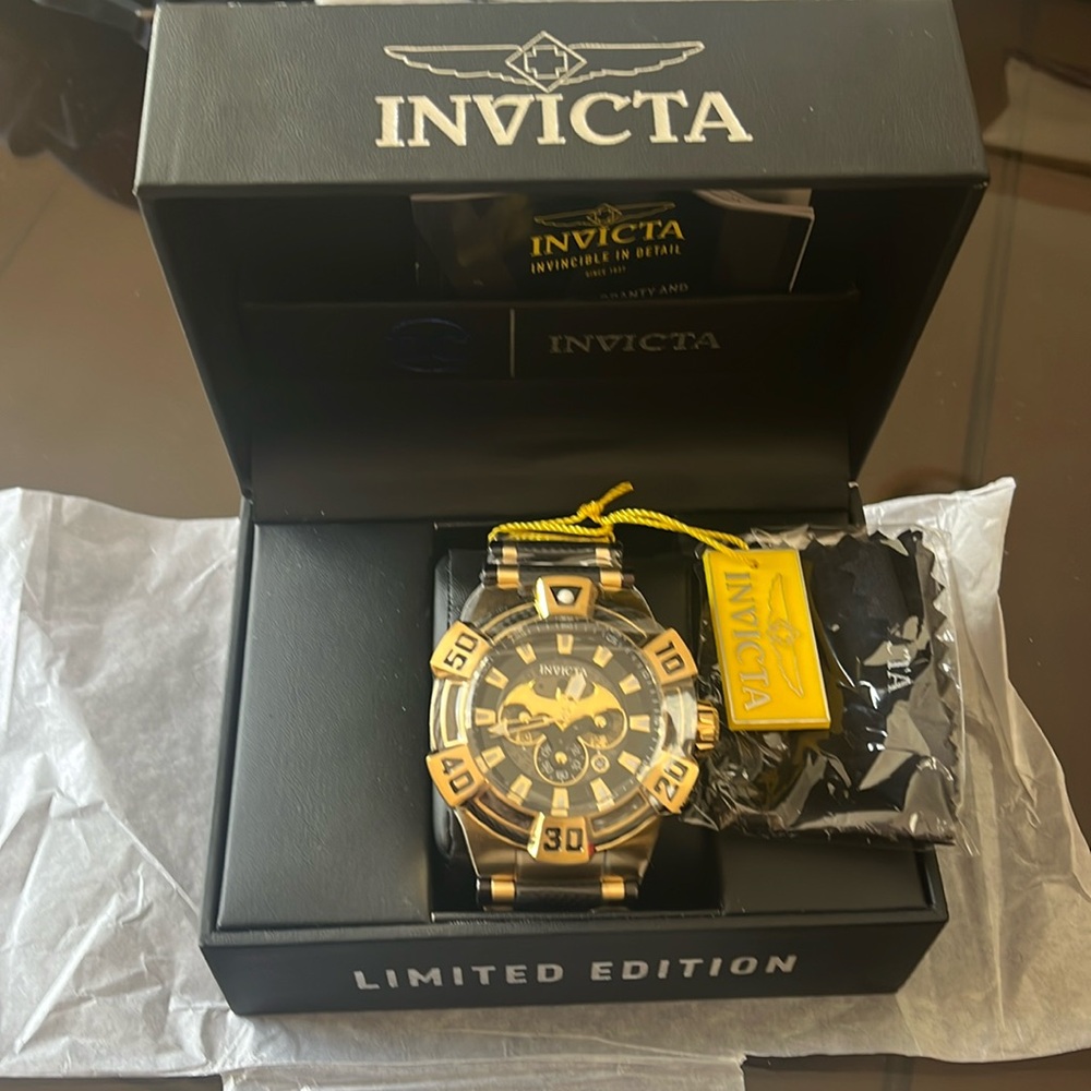 Invicta Limited Edition 52mm DC Comics Batman watch- new in box. Rare.